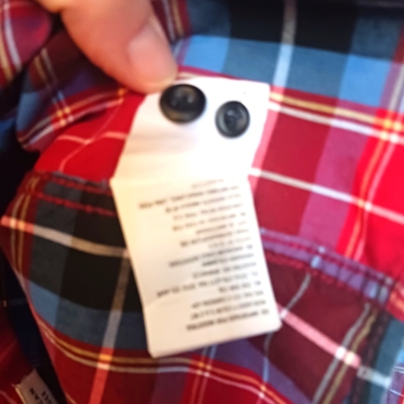 American Eagle Red Blue Plaid Check Cotton American Button Down. Size XL - Picture 5 of 6
